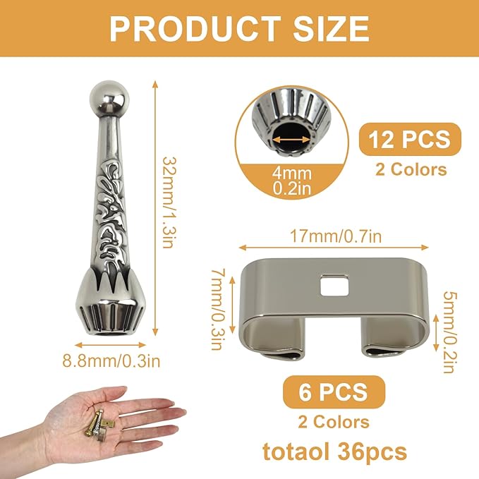 36 Pcs Bolo Tie Findings Kit with 12 Silver End Tips 12 Bronze End Tips 6 Silver Slides 6 Bronze Slides for Jewelry Making Cowboy Ties Necklace Ends DIY Accessories (36 Pcs Bolo Tie Findings Kit)