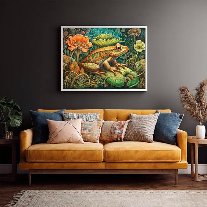Frog Paint by Numbers for Adult,Frog Paint by Numbers Kit for Adults Beginners, DIY Acrylic Painting on Canvas for Home Wall Art Decor(16x20Inch