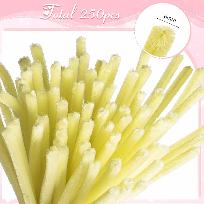 Peryiter 371 Pipe Cleaners Flowers Set, Mixed Colors Chenille Stems Bulk with Floral Wires, Gardening Tape, Stamen for DIY Flower Making Kit, Gift Idea for Mother's Day(Pink, Green, Yellow)