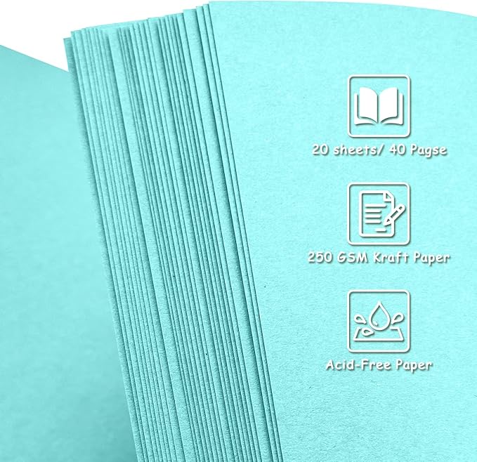 Scrapbook Album 8x8 Inch - 40 Pages Hardcover Kraft Paper Photo Album, Memory Book for Wedding, Anniversary, Family, Christmas, Baby Shower, Ideal for Preserving Precious Moments