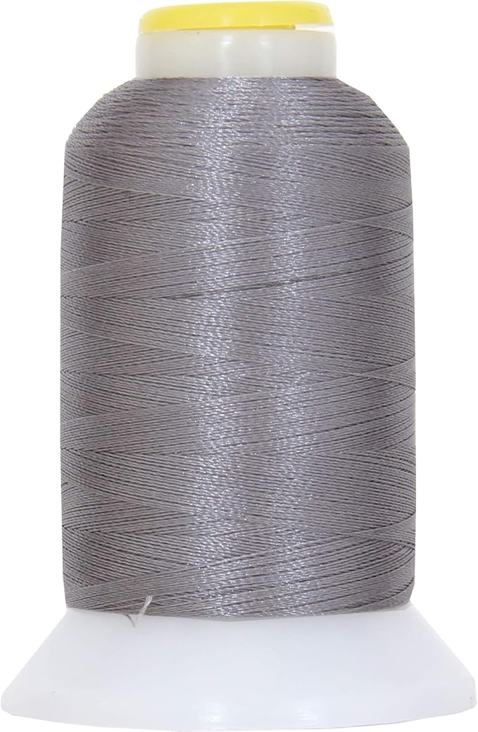 Threadart 60 Weight Micro Embroidery Thread | Fine Line Lettering & Bobbin Thread | 1000m Spools - 30 Colors Available - Grey