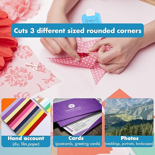 3 in 1 Corner Punch, 4mm, 7mm, 10mm 3 Way Corner Rounder Punch for Laminated, Cardstock, Bullet Journal, Invitations, Gift Tags, Photocards, Business Cards, and Scrapbooking