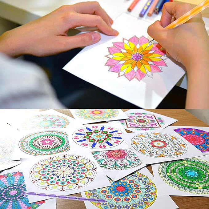 Augshy 19pcs Mandala Dotting Tools Set Pen Dotting Tools Mandala Stencil Ball Stylus Paint Tray for Painting Rocks, Coloring, Drawing and Drafting