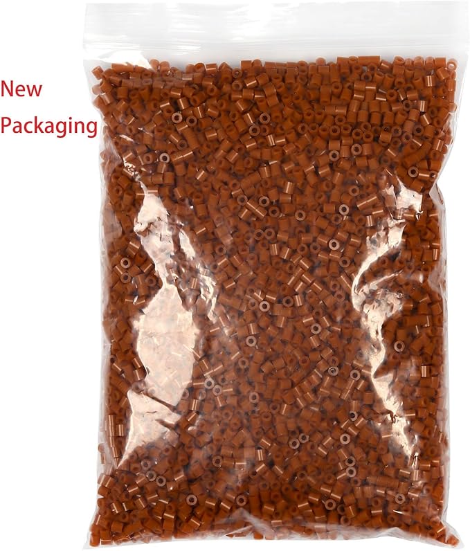 banchelle fuse beads melting beads refills for 5 mm fuse bead board, about 7000 pcs (brown)