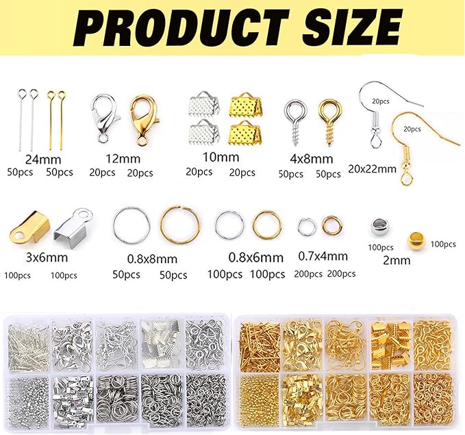 GTAAOY Jewelry Making Kit for Adults, Jewelry Making Supplies Kit with Wire Wrapping,Pliers,Craft Ring Wire,Earring Charms, Findings for Jewelry Repair and Beading