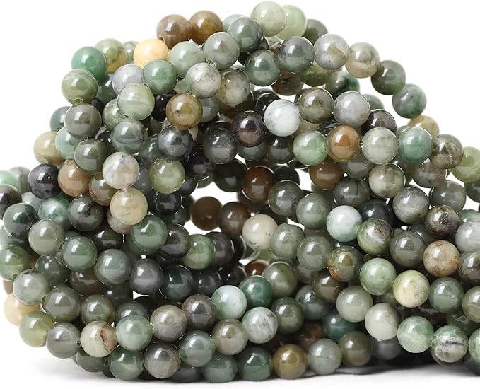 cheavian 60pcs 6mm natural sinkiang jade gemstone round loose beads for jewelry making 1 strand 15 inches