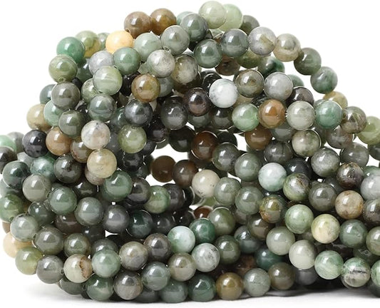 cheavian 60pcs 6mm natural sinkiang jade gemstone round loose beads for jewelry making 1 strand 15 inches