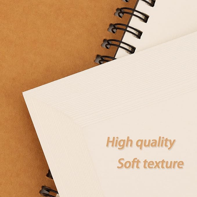 HEIHAK 5 Pack A3 16.5 x 11.6 Inch Sketch Notebooks, 60 Pages 30 Sheets Top Spiral Bound Pocket Sketchbooks, Spiral Notepads Sketch Pads Bulk for Kids Drawing, Sketching, Painting, Writing