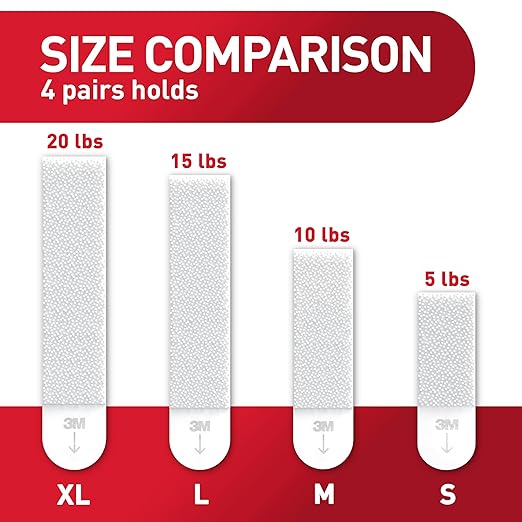 Command 15 lb & 10 lb Large and Medium 28 Pairs Picture Hanging Strips (56 Strips), Damage-Free Hangers for Picture Frames, No Tools Required, Great for Home Room Wall Decor, White Adhesive