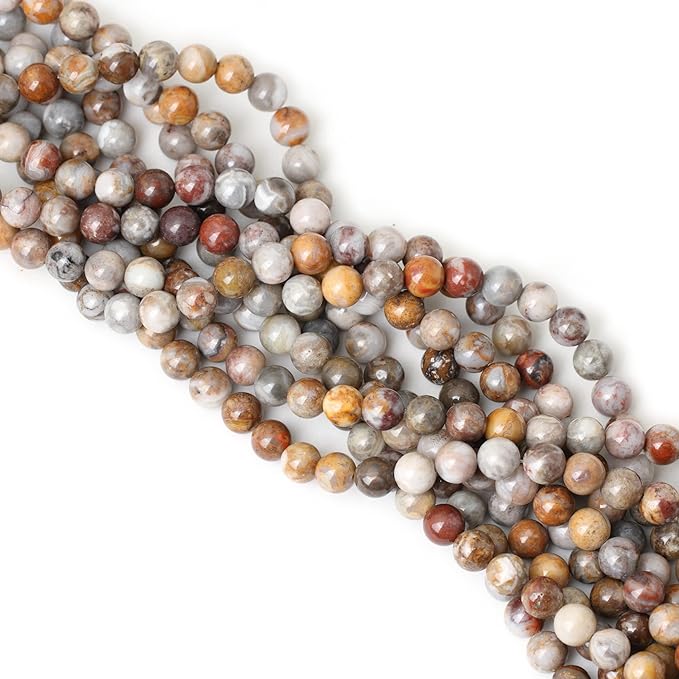 45PCS 8mm Natural Gobi Agate Stone Gemstone Round Loose Beads for Jewelry Making Suppliese 1 Strand 15"