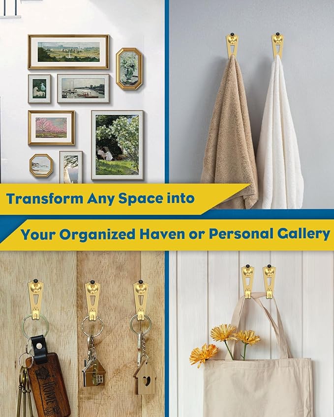 Uniclife 25 Pcs 30 lb Heavy Duty Picture Hangers for Drywall & Wood, Picture Hanging Hooks with Nails, Picture Hanging Hardware, Frame Hooks Picture Hooks for Hanging Photos Mirrors Paintings