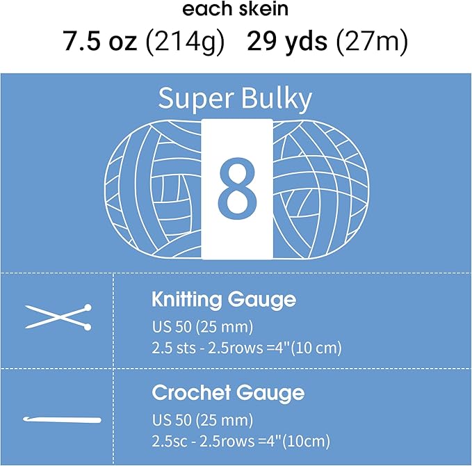 MABOZOO Tie Dye Chunky Yarn for Crocheting 8 Pack,Blue Fluffy Jumbo Chenille Yarn,Soft Plush Yarn Bulky,Giant Thick Fuzzy Yarn for Hand Knitting or Arm Knitting (31.7 yds,8 oz Each Skein)
