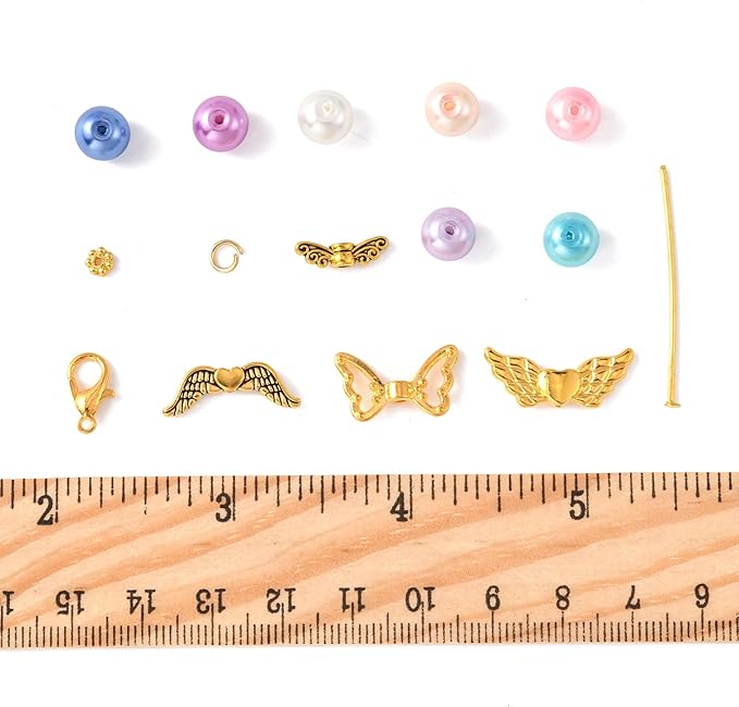 418Pcs Angel Jewelry Making Kit, DIY Pendants Charms Making Kits, Silver Colorful Beads Jump Ring Head Pins Findings for Bracelets Necklaces Earrings Crafting