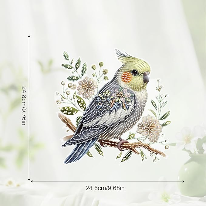 JZHYOAN DIY Bird Diamond Art Hanging Kit Diamond Painting Decorative Sign Hanging Diamonds Craft Pendant Wind Chimes with Diamonds Art Window Pendants Acrylic pendant Crystal Arts pendant Craft Decora