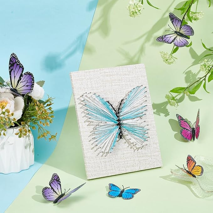 WEBEEDY DIY 3D String Art Kit for Adults Beginners, Butterfly Craft Kit, Include All Necessary Accessories and Frame, Christmas Home Wall Decorations Unique Gift