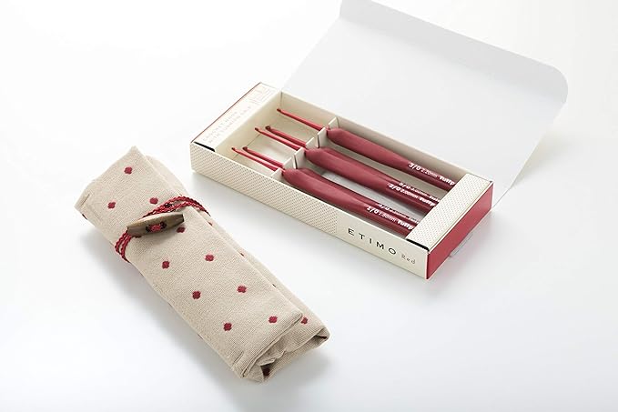 ETIMO Red Crochet Set Red Tulip TED001, 2.6 x 20.4 x 22 cm