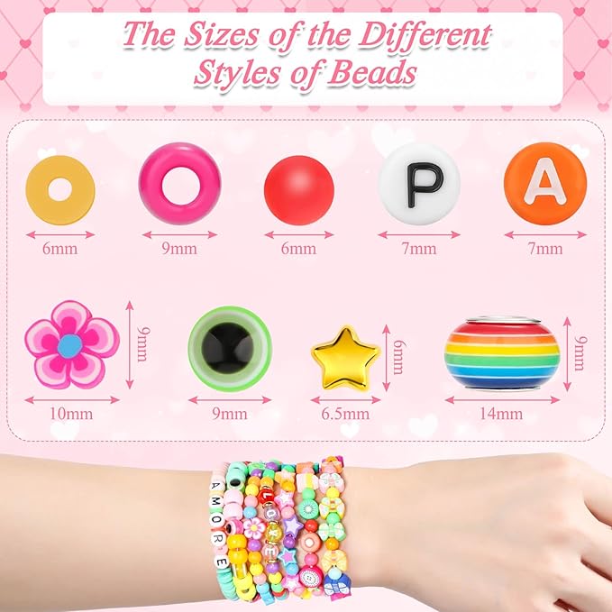 paxcoo 2435pcs bracelet making kit including all kinds of beads for jewelry making, friendship bracelets, necklaces, beading, gifts and diy crafts
