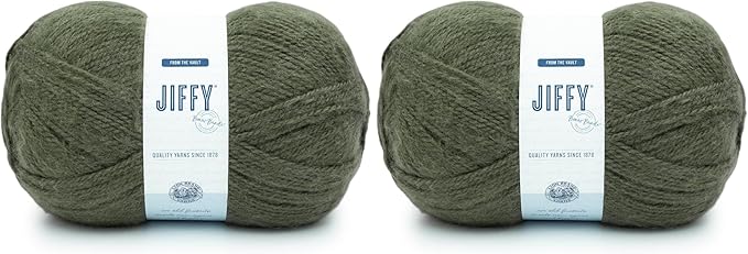 Lion Brand Yarn Jiffy Bonus Bundle, Acrylic Yarn for Crochet, Forest, 2 Pack
