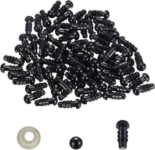 PATIKIL 5mm Safety Eyes, 100 Set Plastic Craft Eyes with Washers for Stuffed Animals Crochet Toys Dolls DIY Craft Making, Black