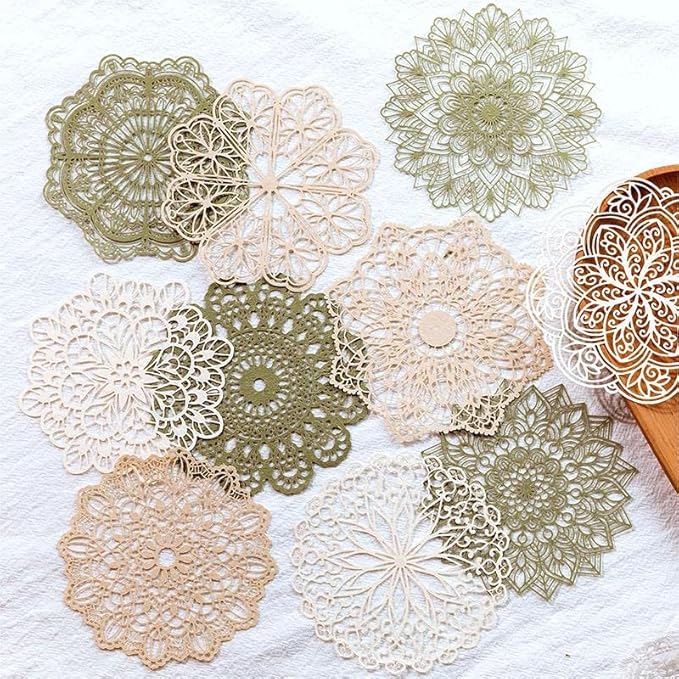 Vintage Scrapbook Paper Lace Cutouts for Scrapbooking Supplies,20 Pcs Decorative Retro Cutout Paper Frame for Junk Journals DIY Art Craft Album Planners