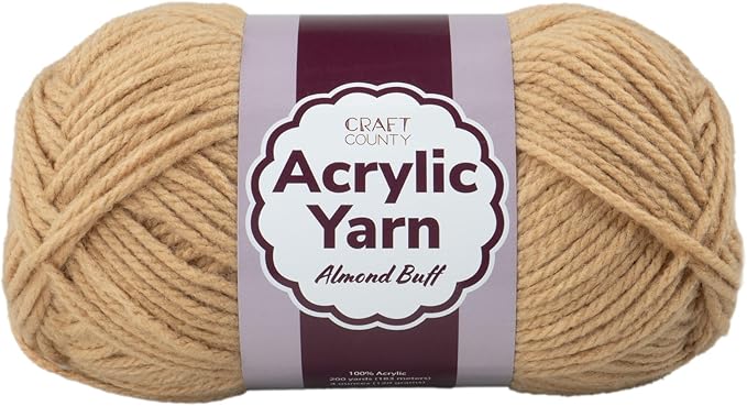 Craft County Medium 4 Acrylic Yarn – 200 Yards of Super Vibrant Yarn for Blankets, Scarves, Hats, & More!