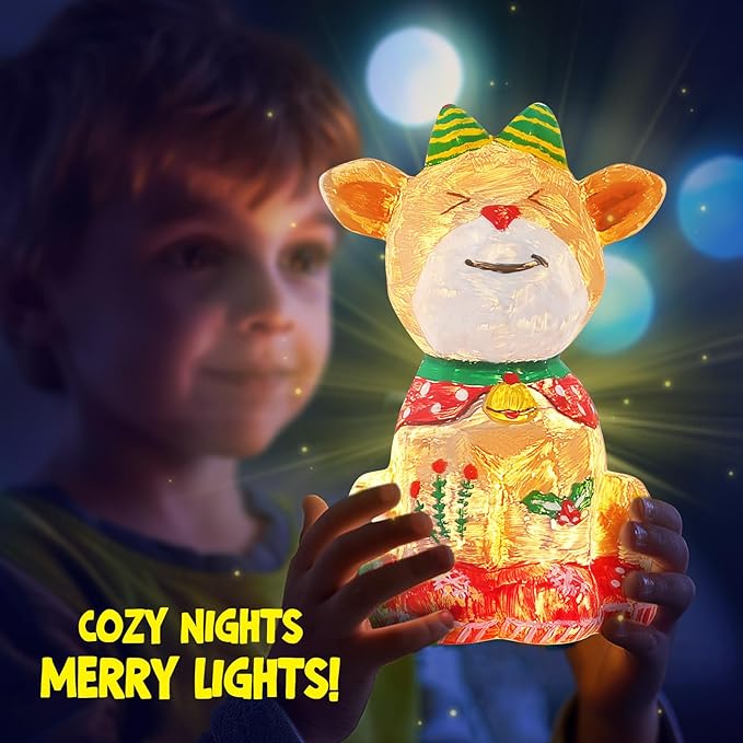 paint your own deer lamp kit, art supplies painting kits for kids 6-12, christmas crafts for kids ages 8-12, deer toy halloween birthday christmas gifts for girls boys ages 3 4 5 6 7 8 9 10 11 12+