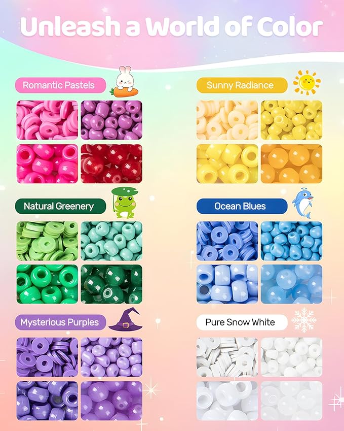 Taybonds Beaded Jewelry Assembly Set – 24 Color Polymer Clay, Glass & Letter Beads with Gold Spacer Components, Aesthetic Jewelry Materials for Bracelets, Necklaces & Accessories