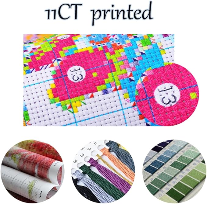 leczany cross stitch stamped kits for adults beginners patterns craft kit needlepoint full range of diy embroidery kits starter 11ct 3 strands | elephant mother and son 15.8×20.9 inches