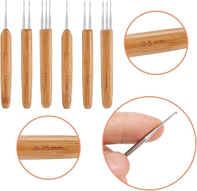 AUGSUN 8 Pcs Dreadlock Crochet Hook Tool, Braid Hair Dreadlocks Needle Weaving Crochet