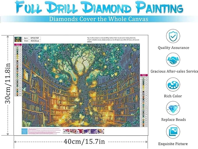 ARPADAMO Diamond Art Kits for Adults,5D Tree of Life Diamond Painting DIY Books Diamond Art Diamond Painting Kits for Adult,Round Full Drill Diamonds, Diamond Art Kits for Home Decor-12x16inch