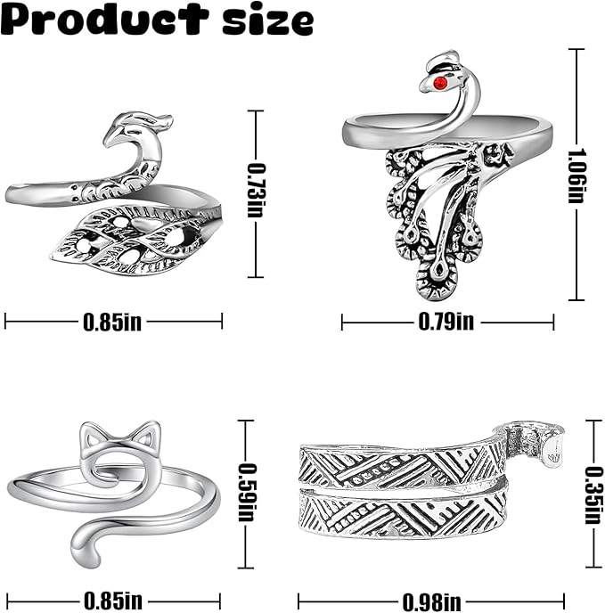 Adjustable Knitting Crochet Loop Ring 4 Pcs Crochet Ring for Finger Yarn Tension Rings Easy Crocheting Hand Knitting Supplies for Crochet Work for Women