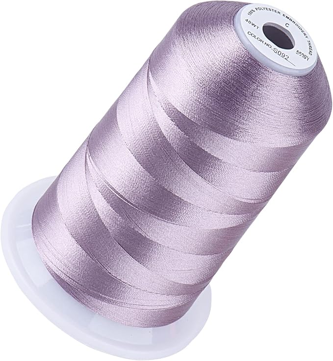 Simthread 5500Yds Embroidery Thread, 5000M High-Yardage 40WT 100% Polyester Thread – 170+ Vivid Colors, High-Speed Rated – Compatible with Brother, Singer, Janome & More - Freesia S092