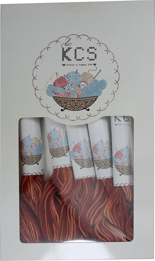 KCS Big skeins of 25 Meters Size 25 Color Variegated Cross Stitch Stranded Threads,6 skeins,69