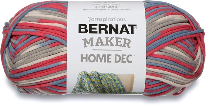 Bindertek Bernat Maker Home Dec Nautical Varg Yarn - 2 Pack of 250g/8.8oz - Cotton - 5 Bulky - 317 Yards - Knitting/Crochet, Pink