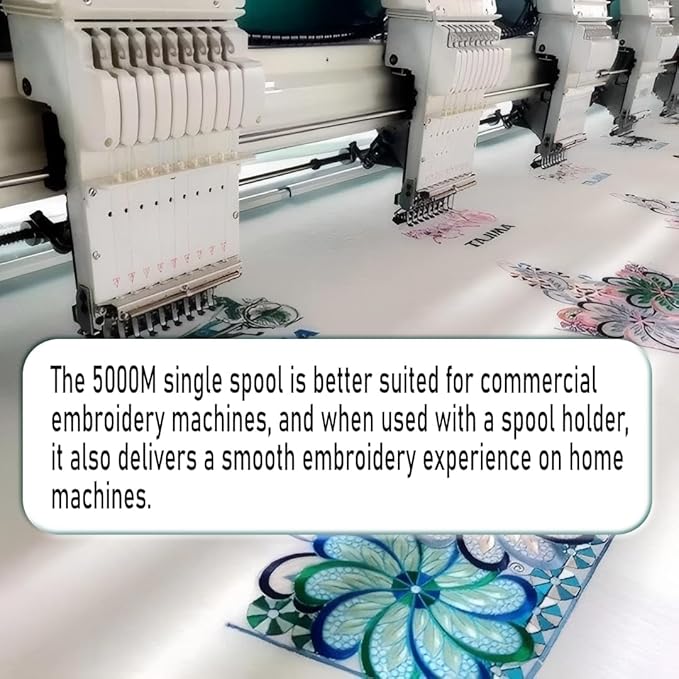 Simthread 6 Spools Embroidery Thread Set, 3000 Yards 40WT 100% Polyester Trilobal Machine Thread for Professional & Home Use, Compatible with Brother, Singer, Janome & More, Brown Series