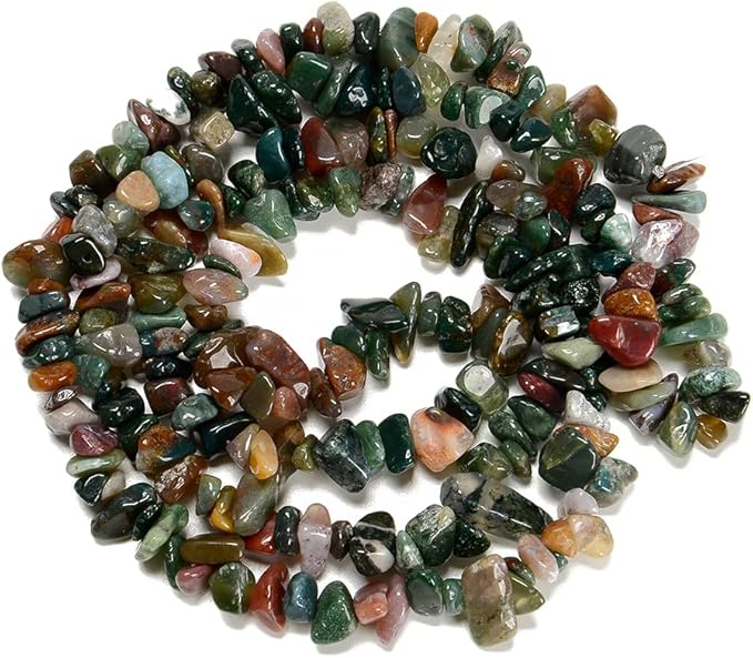 7-8mm Natural Indian Agate Gemstone Chips Beads Healing Crystals Waist Bracelets Necklace Kit Irregular Stone DIY Crafts Design Jewelry Making