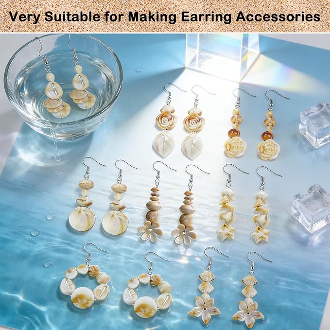 Ocean Beads for Bracelets Making, 24-Grid Imitation Boho Ocean Beach Shell Bead Charms Starfish Beads Summer Sea Dangle Pendant for Jewelry Making Necklace Earring Bracelet Anklet DIY Craft