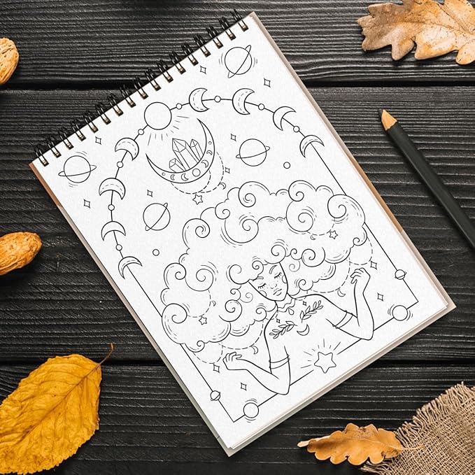 SOUTHERN LOTUS Minimalist Art Coloring Book Spiral Bound with Abstract Design Aesthetic Shapes Styles Hardcover Adult Color Pages for Women Seniors Girls Relax Relieve Stress