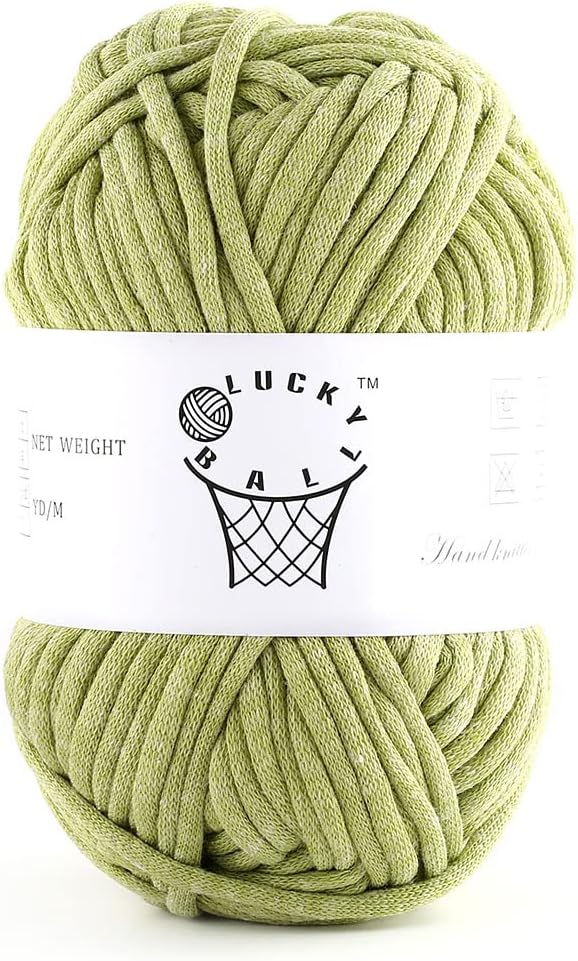 100g Yarn for Crocheting and Knitting,66yds/60m Cotton Yarn for Beginners,Cotton-Nylon Acrylic Blend Yarn for Beginners Crochet Kit Making(Bay Leaf)