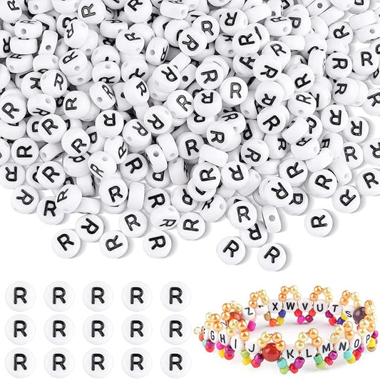 1500pcs Letter R Beads Bulk, Letter Beads, Alphabet Bead for Friendship Bracelets, Jewelry Making Supplies,DIY Making Kit