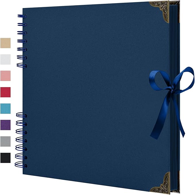 Scrapbook Album 10x10 Inch - Hardcover Kraft Paper Photo Album with 40 Pages, Memory Book for Wedding, Anniversary, Family, Christmas, Baby Shower, Ideal for Preserving Precious Moments