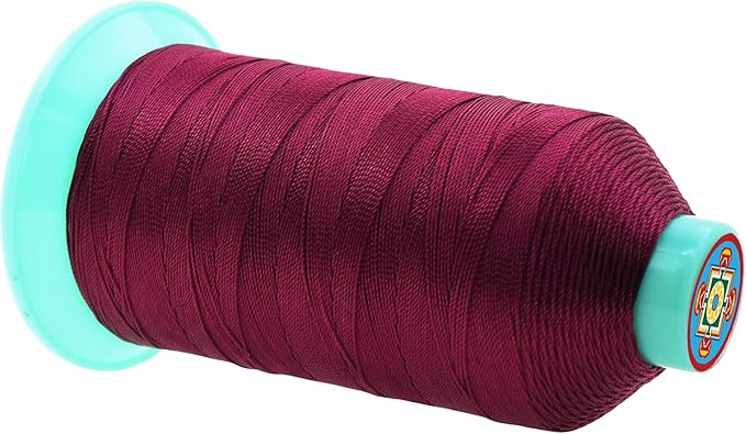 Mandala Crafts Size 346 210D T350 Bonded Nylon Thread - Burgundy 415 YDs Tex 350 Heavy Duty Sewing Threads for Leather, Jeans, Weaving, Outdoor Marine Upholstery