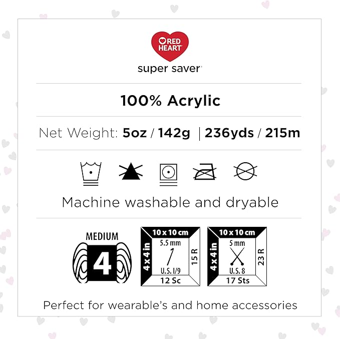 Red Heart Super Saver Jelly Bean Yarn - 3 Pack of 141g/5oz - Acrylic - 4 Medium (Worsted) - 236 Yards - Knitting/Crochet