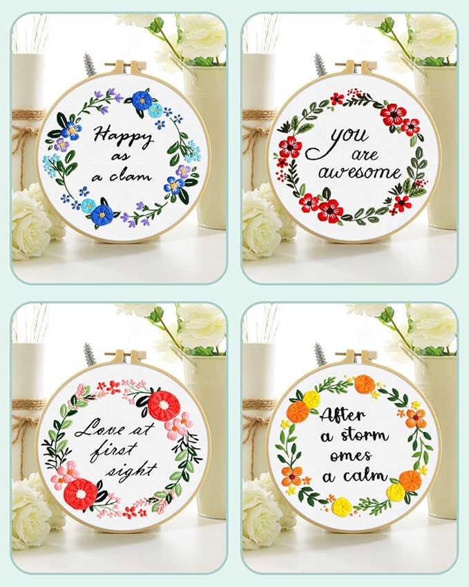 ERKOON 4 Sets Embroidery Kit (Blessing)