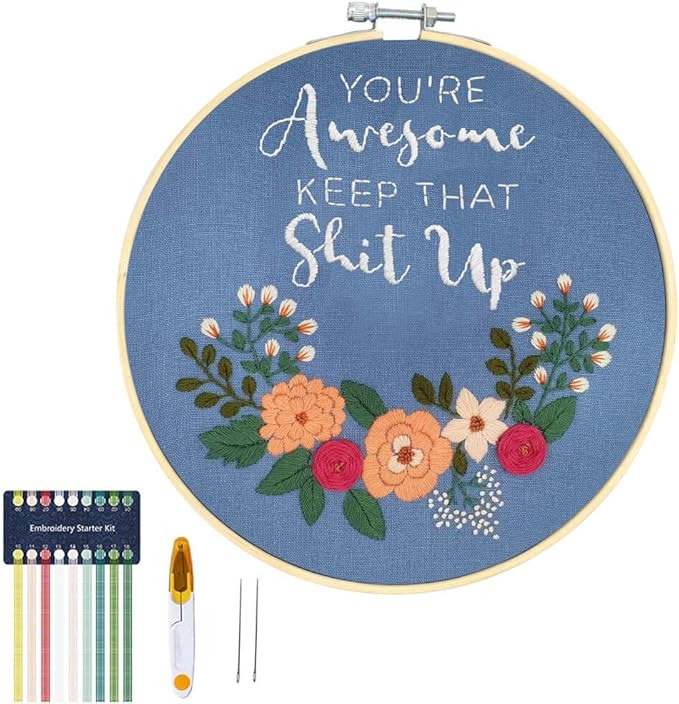 Cooliya Mothers Day Gifts for Mom from Daughter Son - Embroidery Kit for Beginners - Embroidery Starter Kit Craft Kit Cross Stitch Kit - Birthday Gift for Women, Best Friend, Daughter, Mom, Coworker
