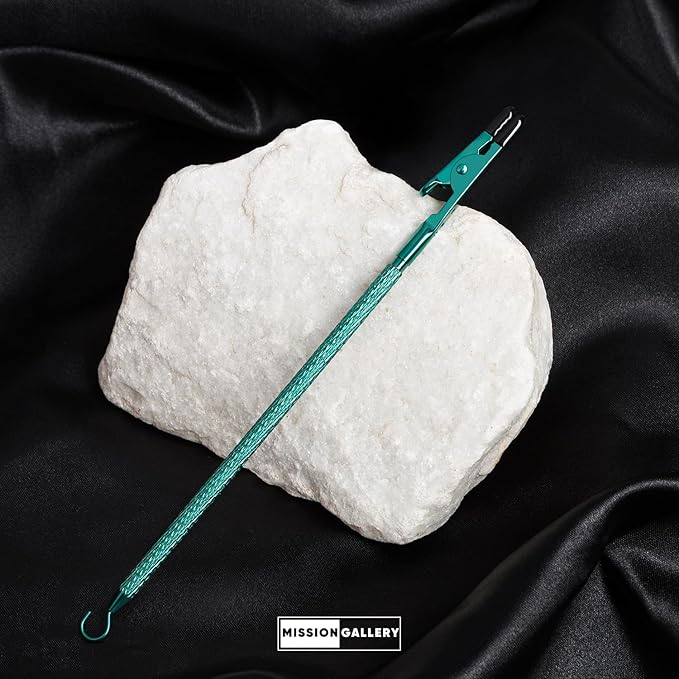 Bracelet Helper Tool with Hook - Fastener Helper Tool for Bracelet, Necklace, Jewelry, Watch - Clip, Clasp Helper - Portable, Easy-to-Use, Made of Metal - Teal