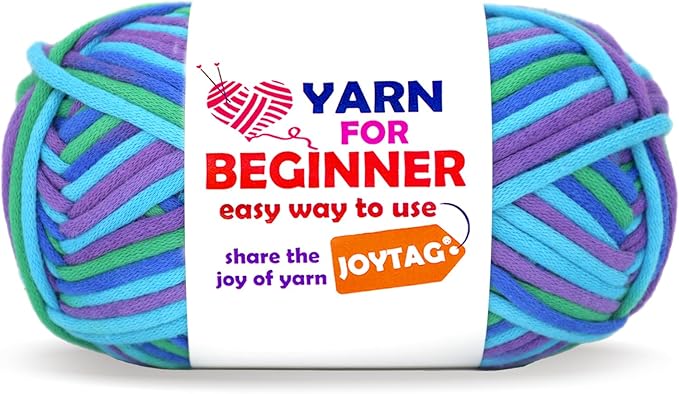 50g Rainbow Beginner Crochet Yarn for Crocheting and Knitting Multicolor Cotton Crochet Yarn for Beginners(Green Blue Purple)