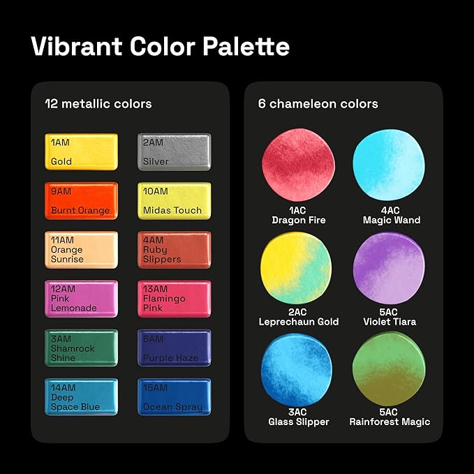 ARTISTRO 48 Metallic Color Watercolor Paint Set - Portable Paint Art Kit with Palette and Brush Pens - Travel Water Color Set for Adults, Professionals, Kids - Art and Painting Supplies - Gift Idea