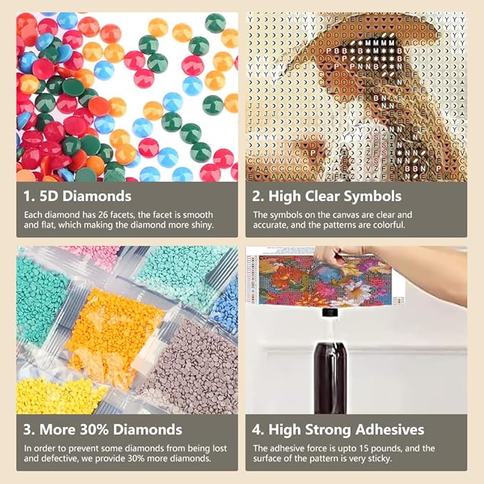FHBUBPUP Horse Diamond Painting Kits for Adults, Diamond Art Kits for Beginners, 5D DIY Full Drill Round Gem Art, Paint with Diamond Beads Craft Home Wall Decor 12x12 inch