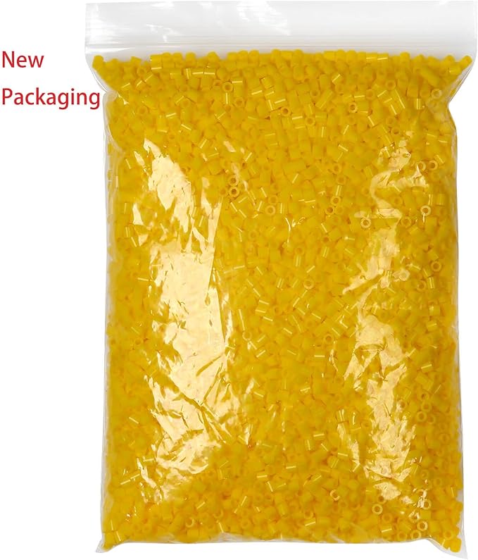 banchelle fuse beads melting beads refills for 5 mm fuse bead board, about 7000 pcs (yellow)